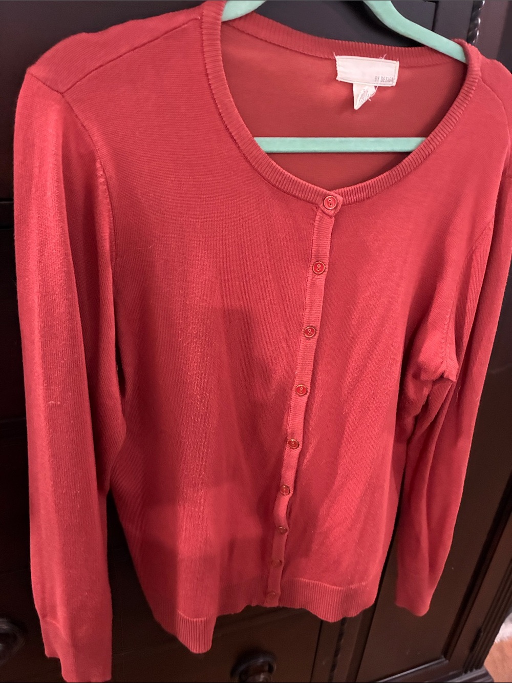 Classic Women's Rust Button-Front Cardigan
